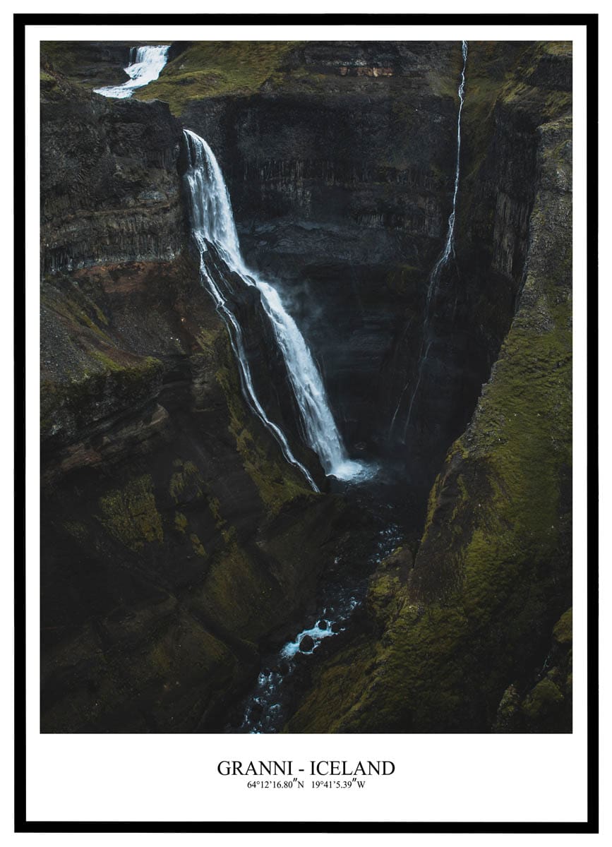 Plakat Granni Vandfald Island - Plakater