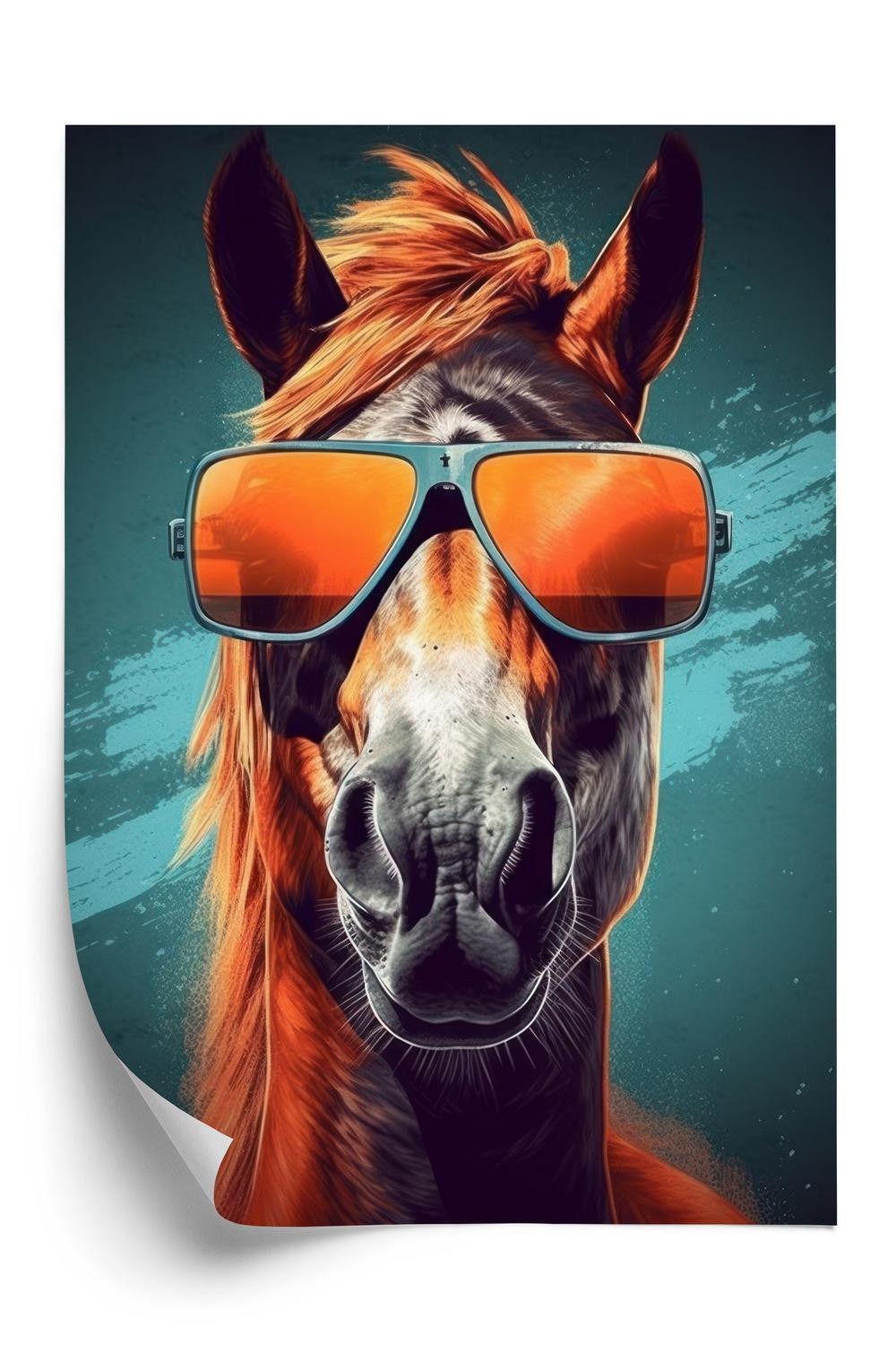 Plakat Hest Solbriller - Doboxa Plakater