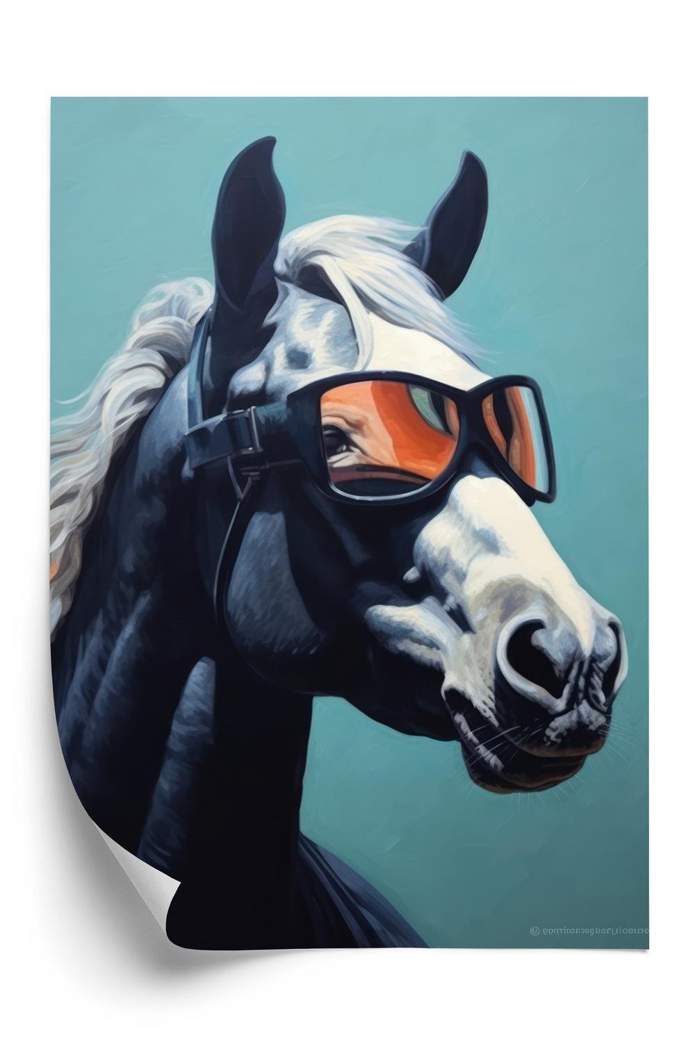 Plakat Hest Iført Briller - Doboxa Plakater