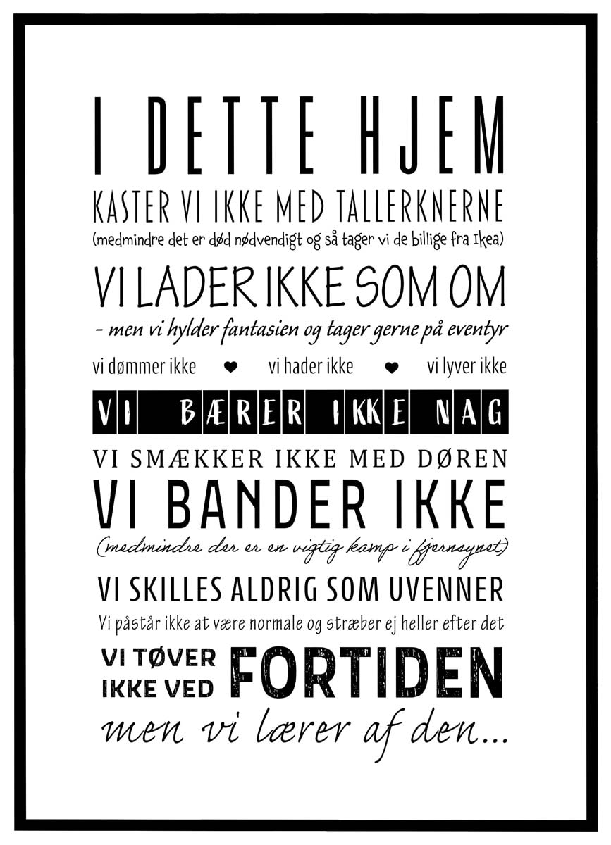 Plakat Dette Hjem - Plakater