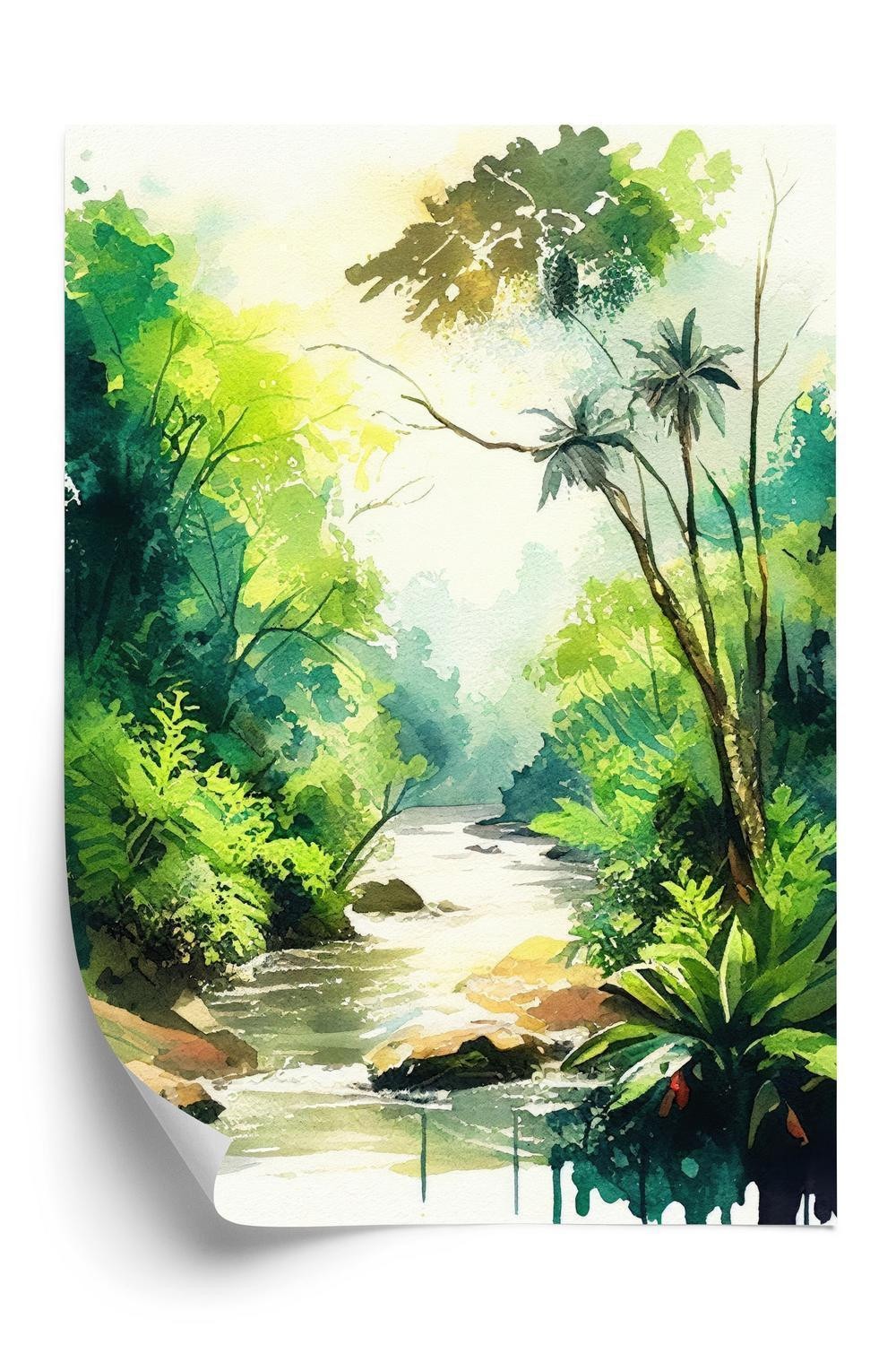 Plakat Jungle Palmer Flod - Doboxa Plakater