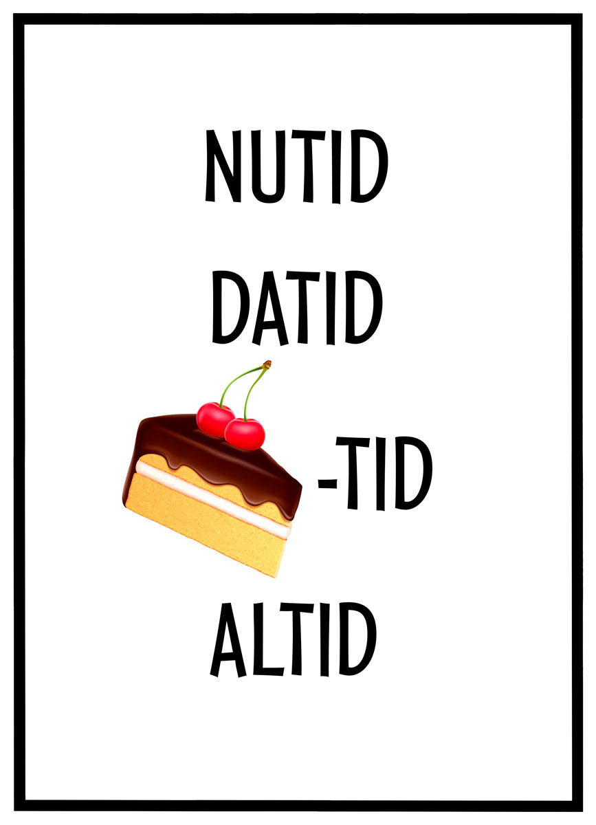 Plakat Nutid Datid Kagetid Altid - Plakater
