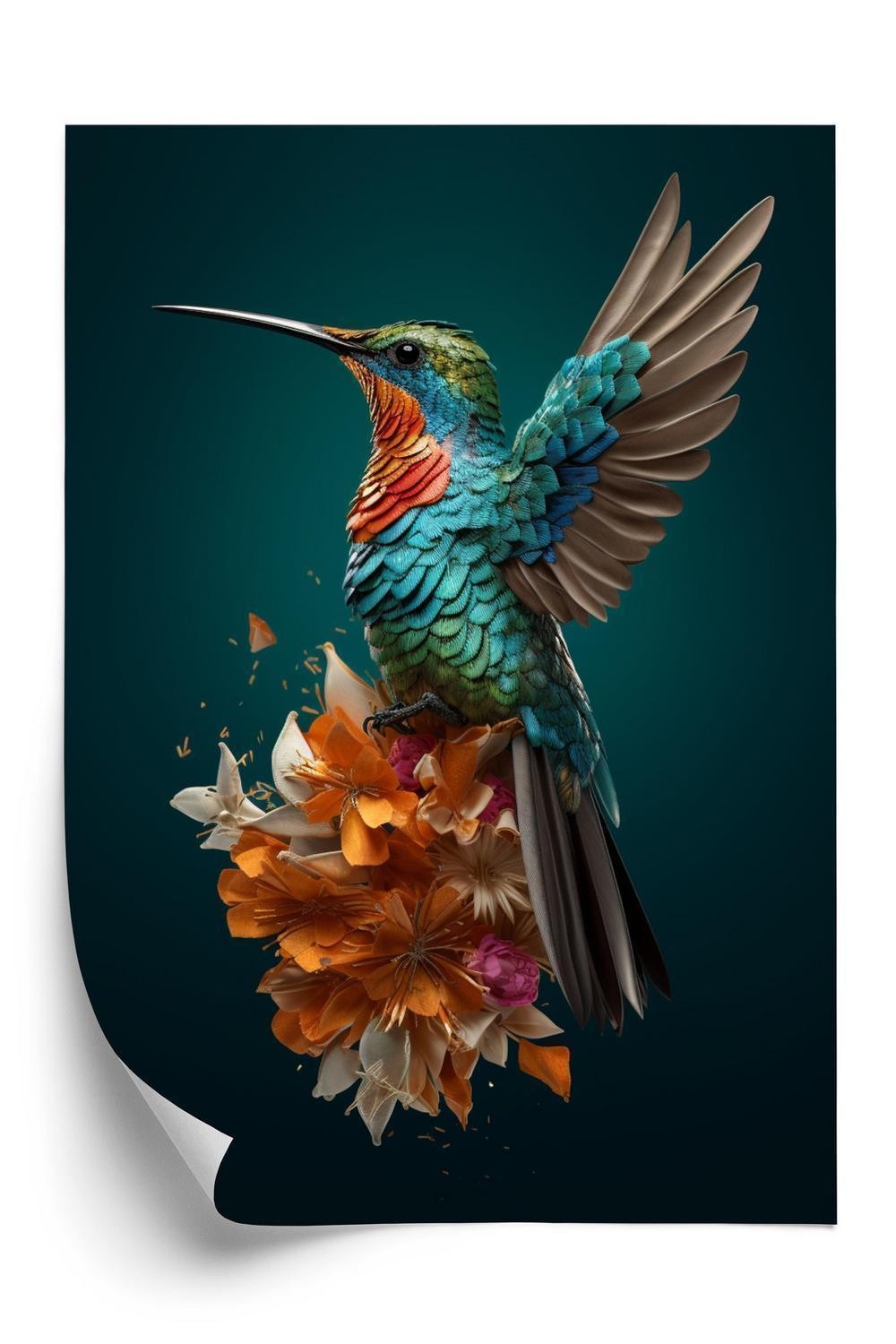 Plakat Kolibri Med Spredte Vinger - Doboxa Plakater