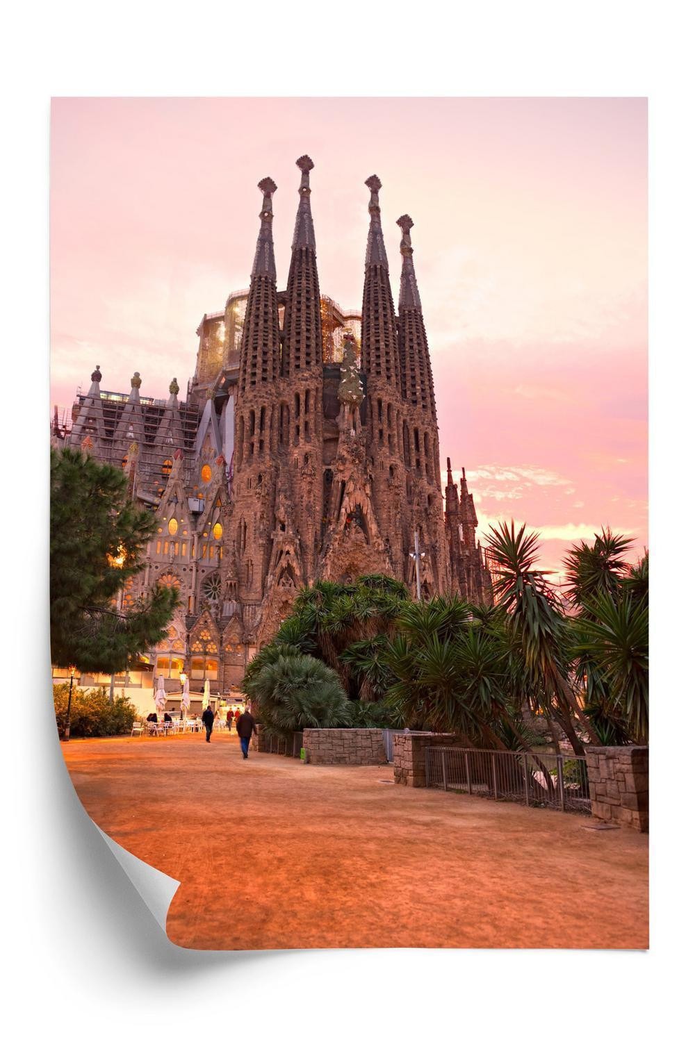 Plakat Sagrada Familia Under Solnedgang - Doboxa Plakater