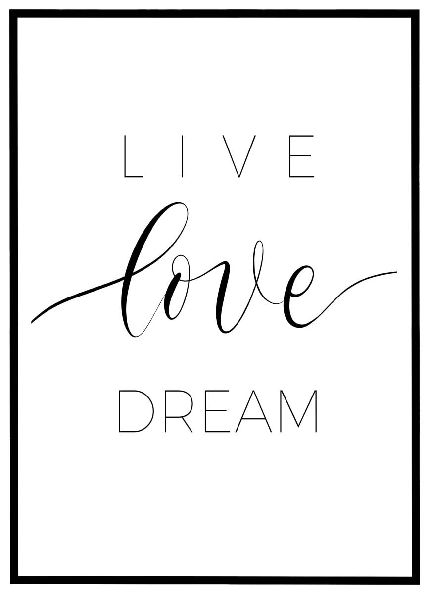 Plakat Live Love Dream - Plakater