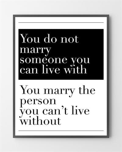 Plakat Med Citat Not Marry 30x40 - Bylux Plakater
