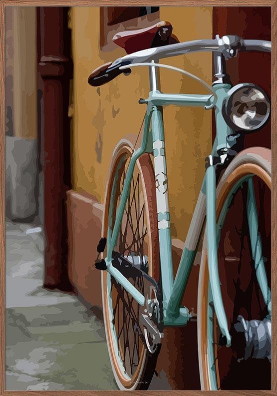 Grafisk Plakat Turkis Cykel - Unikplakat.dk Plakater