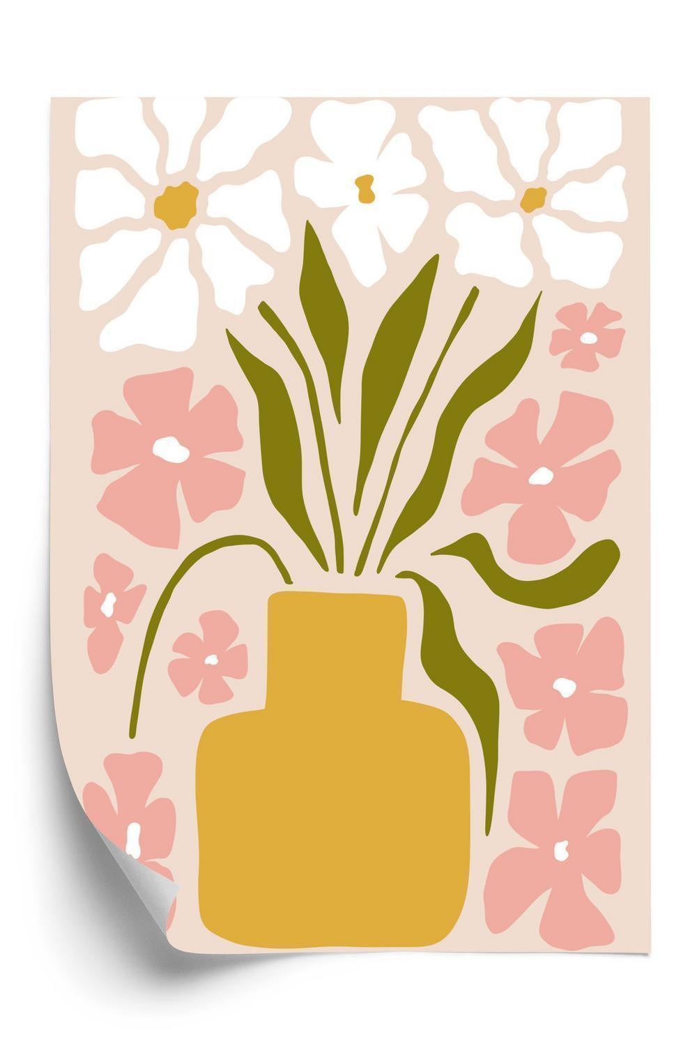 Plakat Moderne Vase Med Blomster - Doboxa Plakater