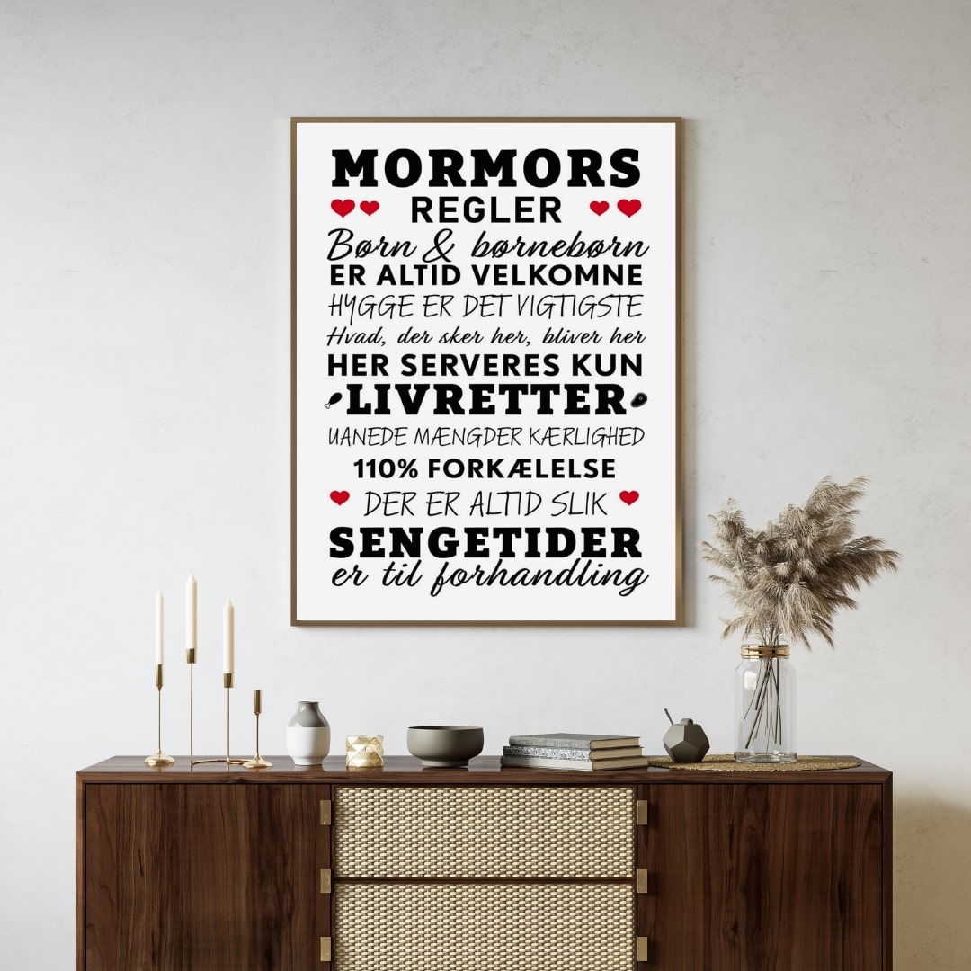 Plakat Mormors Regler - Plakater