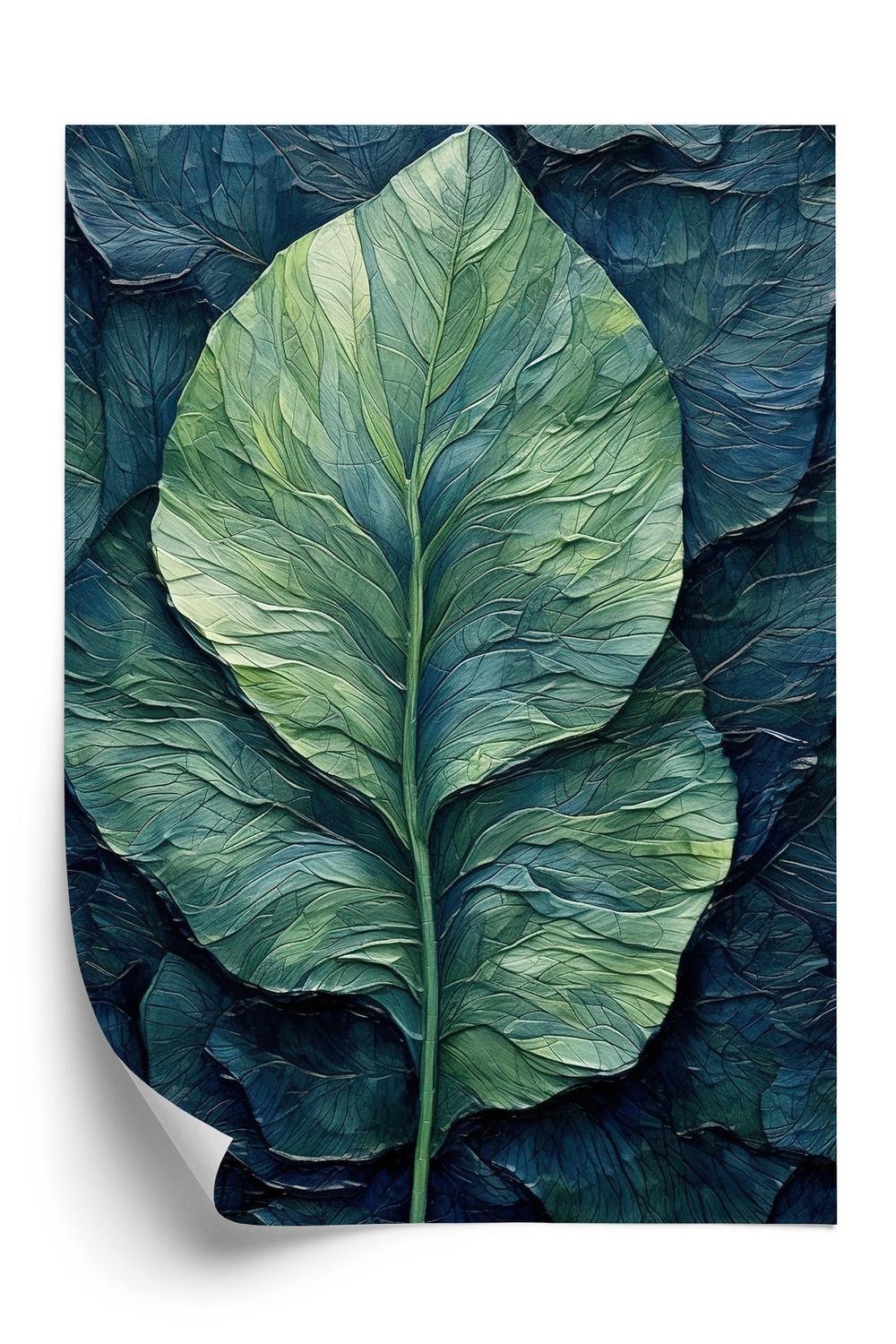 Grøn Plakat Natur Abstrakt T Blad - Doboxa Plakater