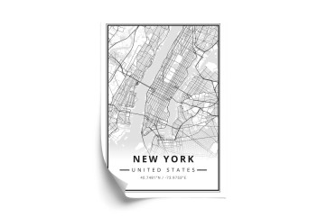 Hvid Plakat New Yorks Gader Sort T Kort - Doboxa Plakater