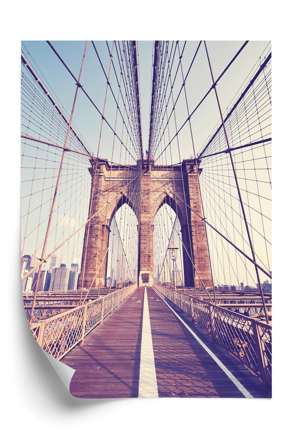 Plakat Nyc Brooklyn Bridge Retrostil - Doboxa Plakater