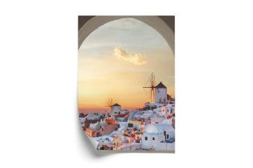 Plakat Oia Santorini Ved Solnedgang - Doboxa Plakater