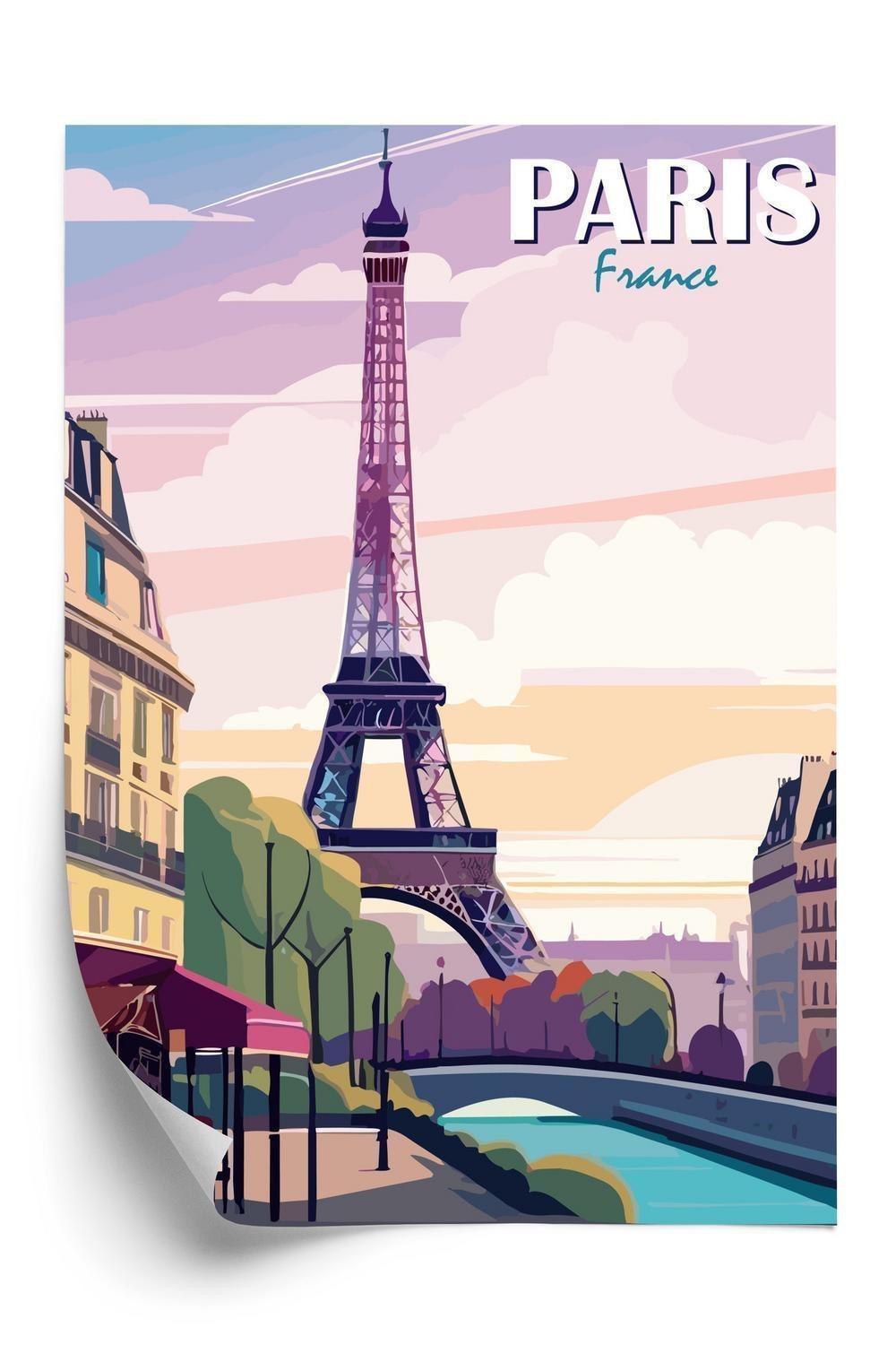 Plakat Paris Eiffeltårnet Ved Seinen - Doboxa Plakater