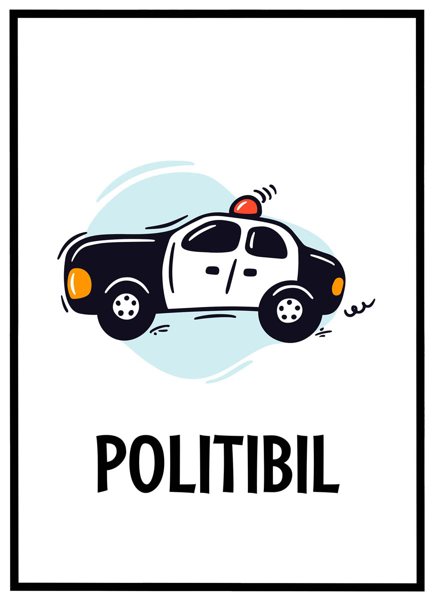 Plakat Politibil - Plakater
