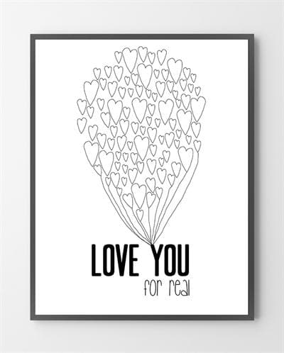 Plakat Shop Med Love You For Real 30x40 - Bylux Plakater
