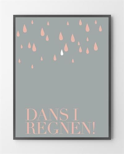 Plakat Shop Dans Regnen 30x40 - Bylux Plakater