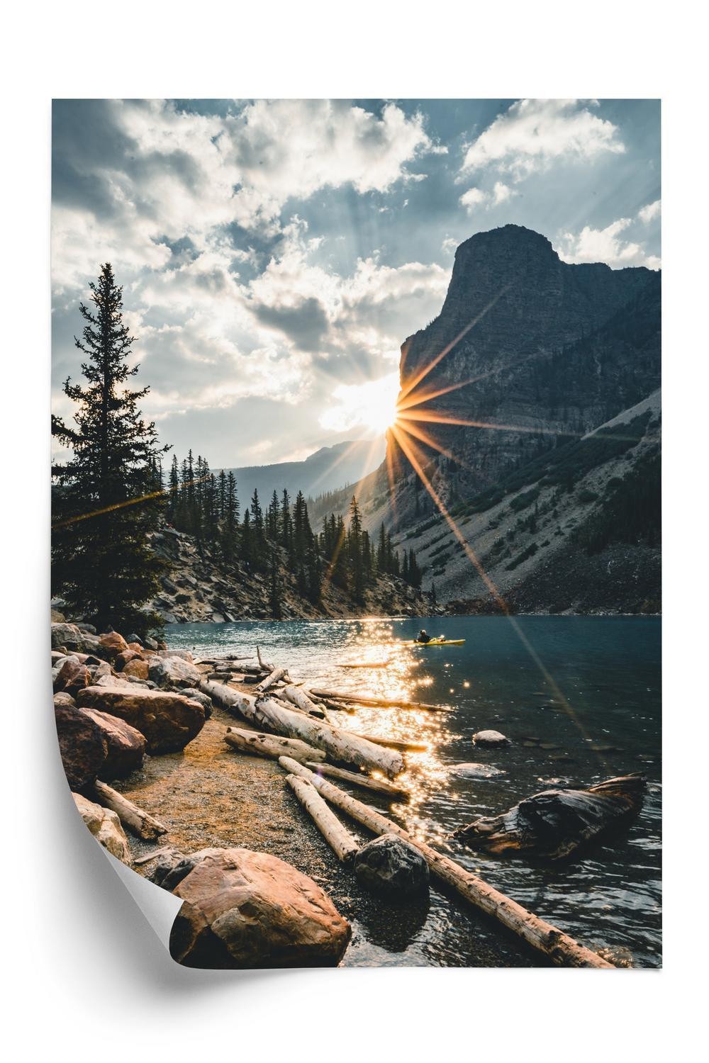 Plakat Solopgang Over Moraine Mountain Lake - Doboxa Plakater