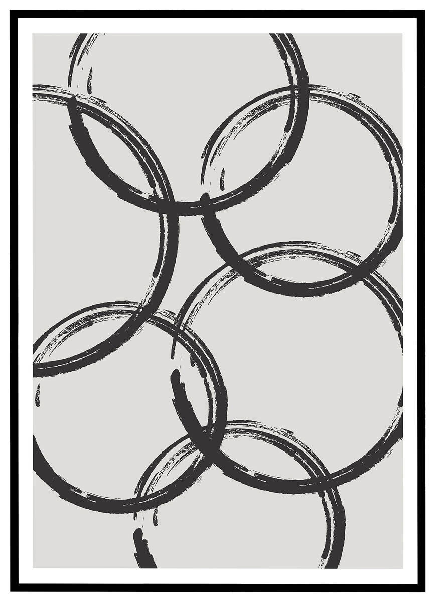 Sort Plakat Pensel Cirkler - Plakater