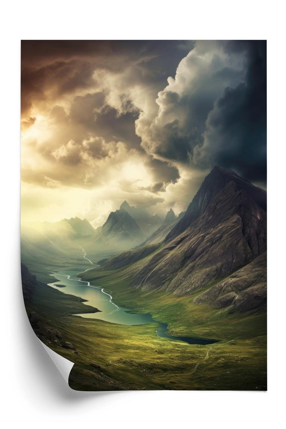 Plakat Stormskyer Over Bjerglandskabet - Doboxa Plakater