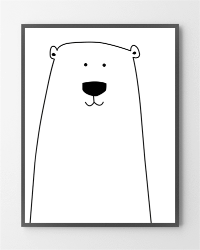 Plakat Til Børn Bjørn 30x40 - Bylux Plakater