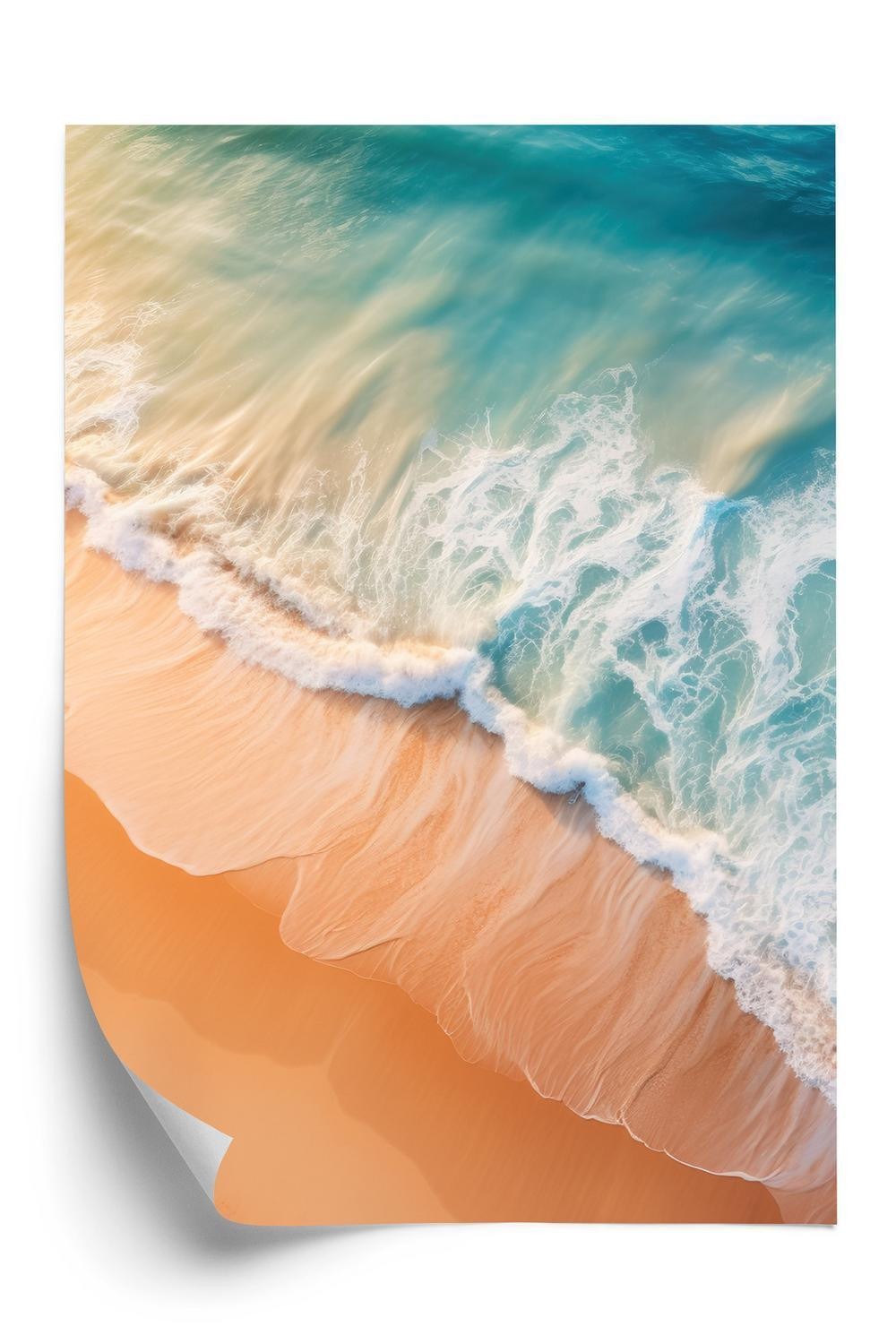 Plakat Tropisk Strand Turkise Bølger - Doboxa Plakater