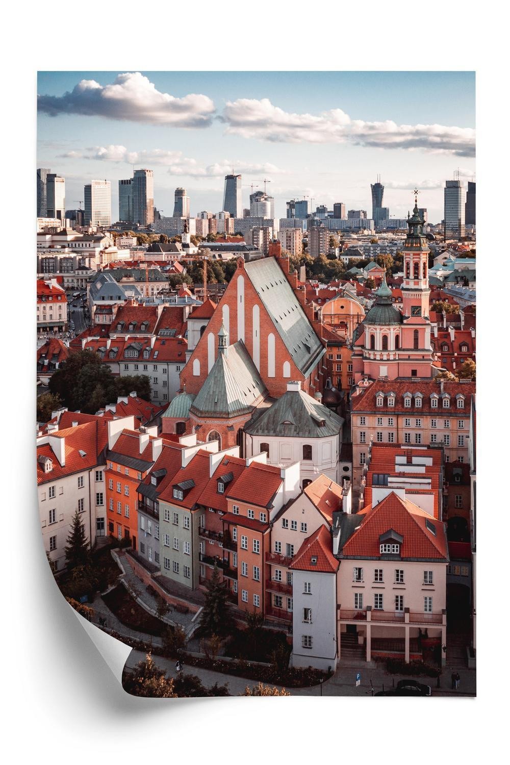 Plakat Udsigt Fra Oven Den Gamle Bydel Warszawa - Doboxa Plakater
