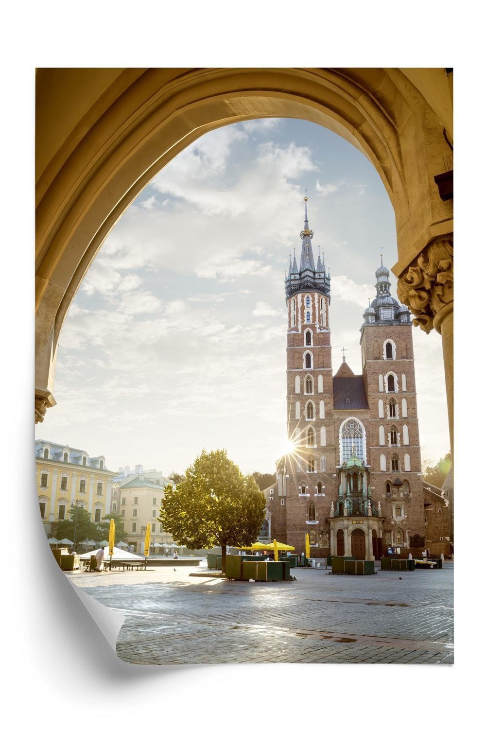 Plakat Udsigt Fra Tøjsalen Til Marys Church Krakow - Doboxa Plakater