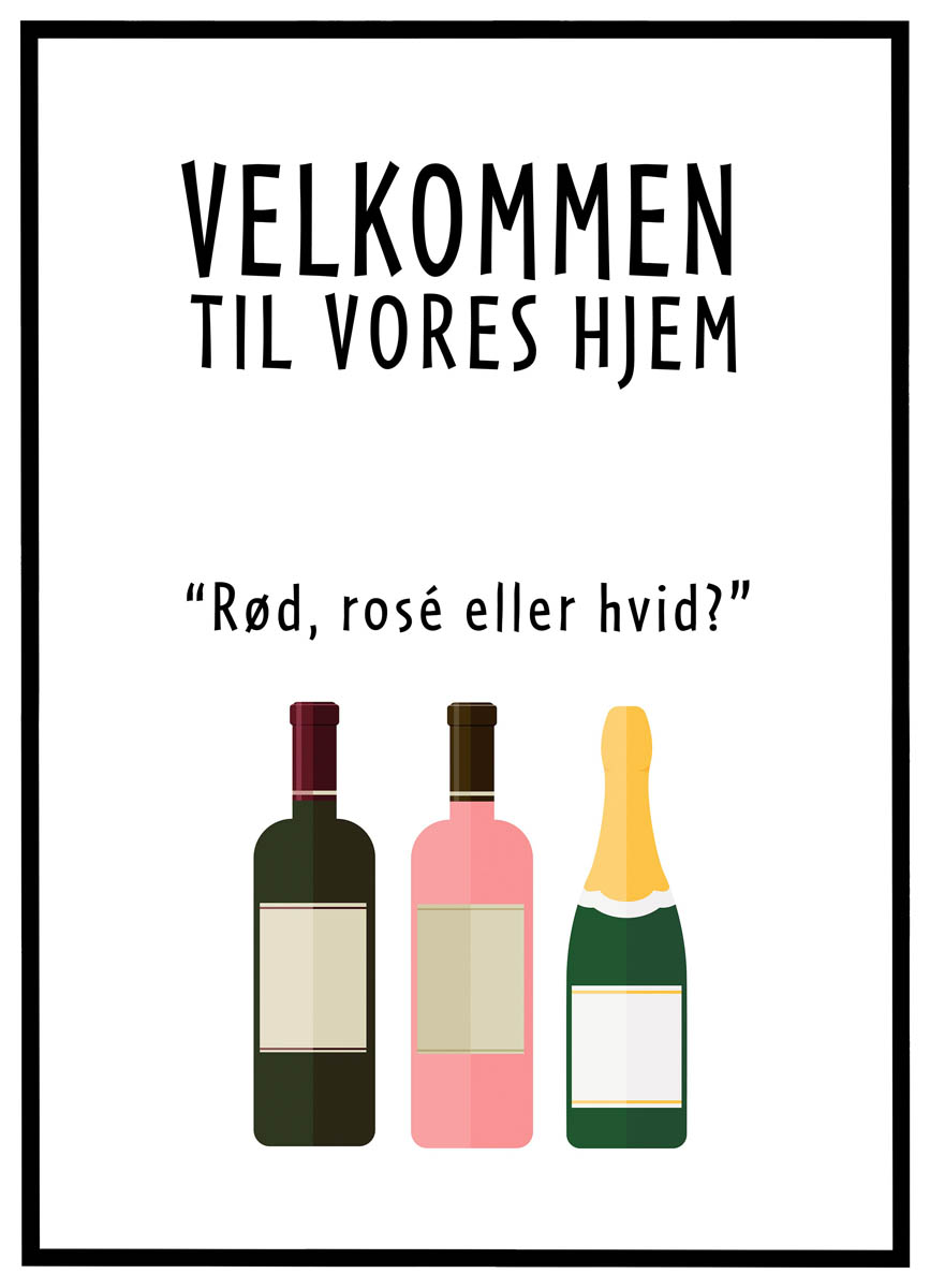 Hvid Plakat Velkommen Rød Ros Eller - Plakater