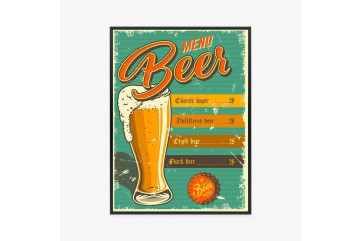 Sort Plakat Vintage Menu Ramme Aluminium Farve - Doboxa Plakater