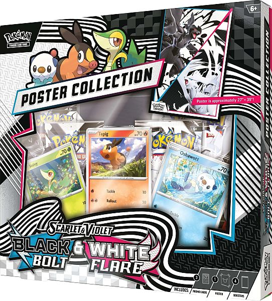 Sort Pokemon Scarlet & Violet: Black Bolt & White Flare Unova Poster Collection Box Boosters Plakat - Plakater  - 0196214113992