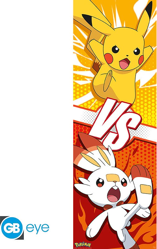 Pokmon Dør Plakat Pikachu Scorbunny 53x158 - Abystyle Studio Plakater  - 3665361108153