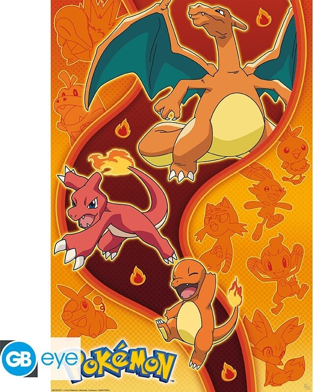 Pokmon Plakat Fire Type Maxi 5x61 Fire Type - Abystyle Studio Plakater  - 3665361138945