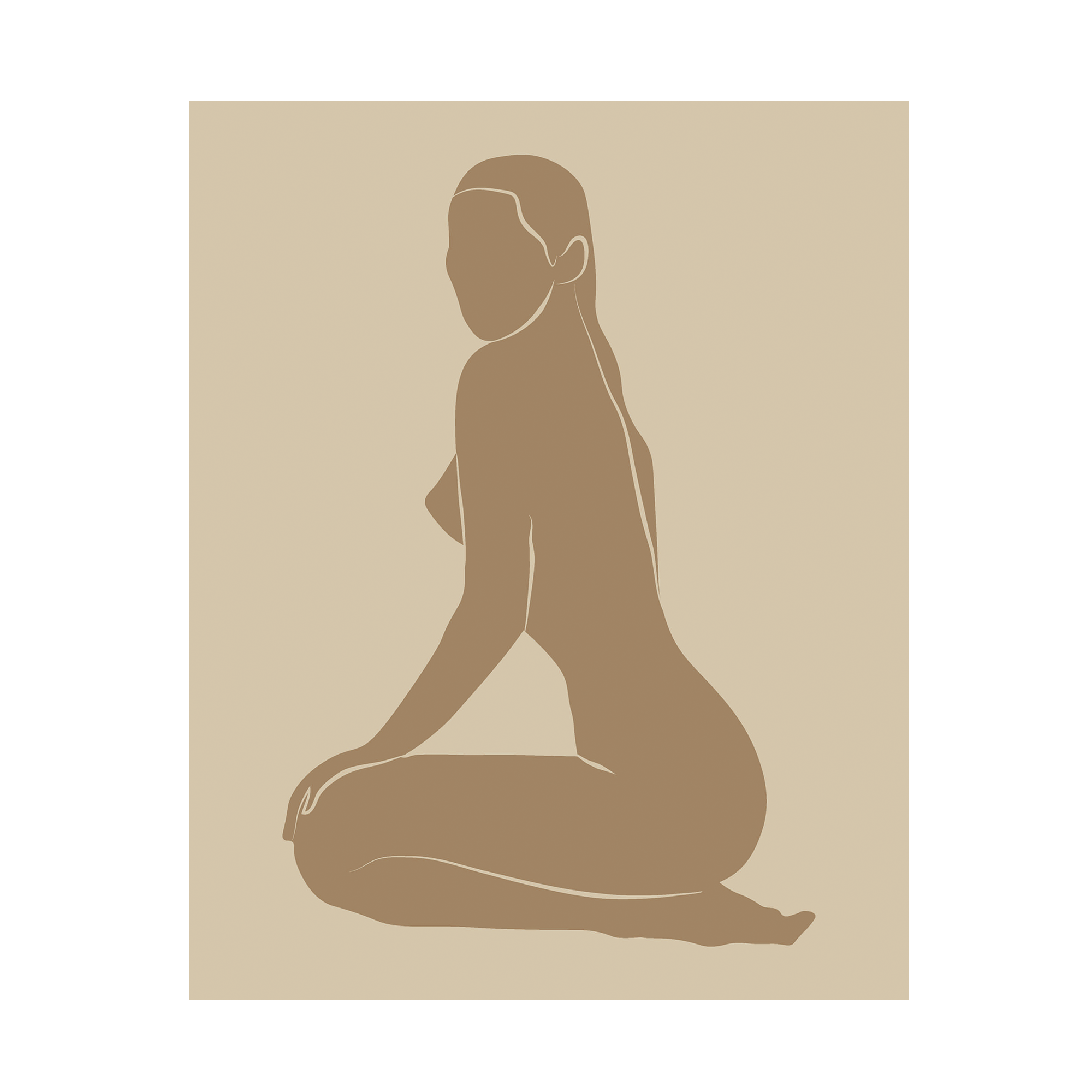 Plakat Silhuet Dame Beige - Naga Plakater