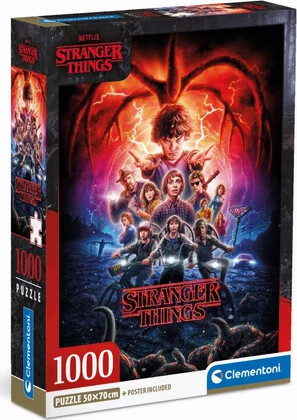 Clementoni Puslespil Stranger Things 1000 Brikker Inkl Plakat - Clementoni Plakater  - 8005125397136
