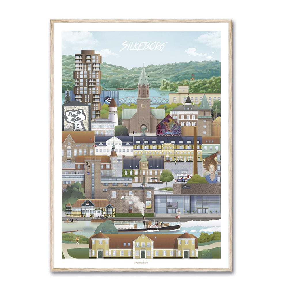 Silkeborg Plakat 30x50cm Martin Rahr - Martin Rahr Plakater