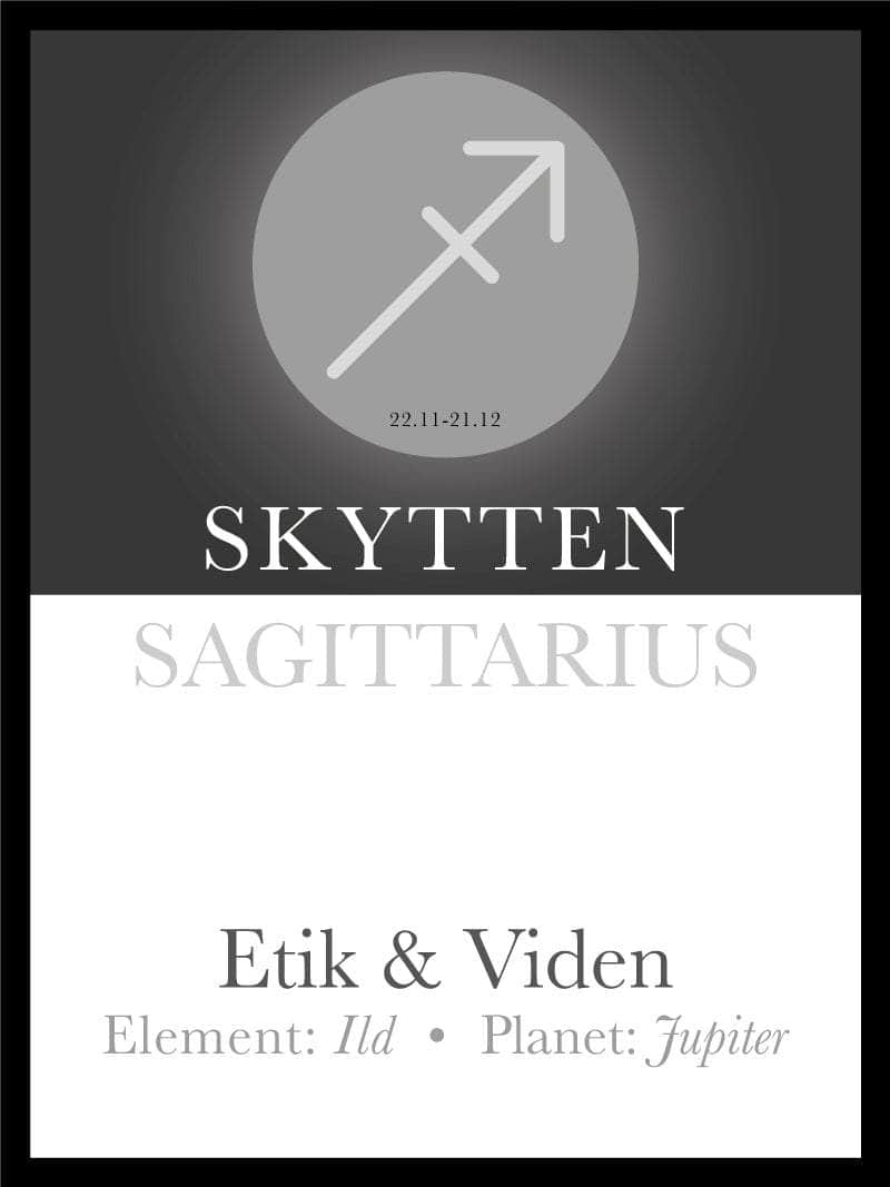 Skytten Stjernetegn Tekst Plakat - Egly Design Plakater
