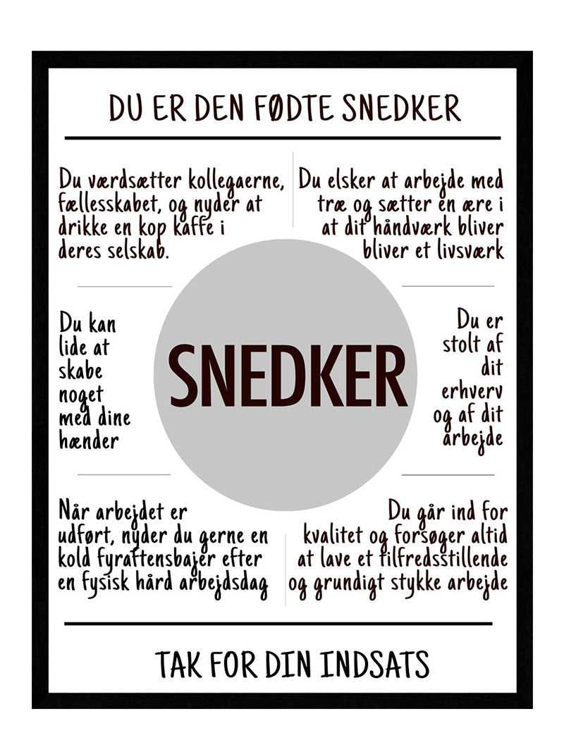 Snedker Plakat - Postersbyus Plakater