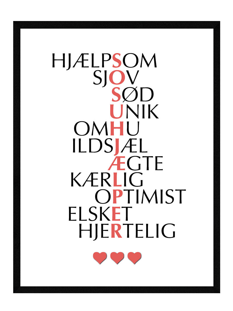 Sosu Hjælper Citat Plakat - Egly Design Plakater
