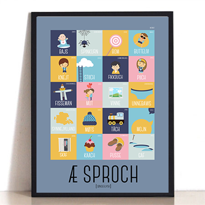 Sproch BlÅ Plakat - Mutmut Plakater