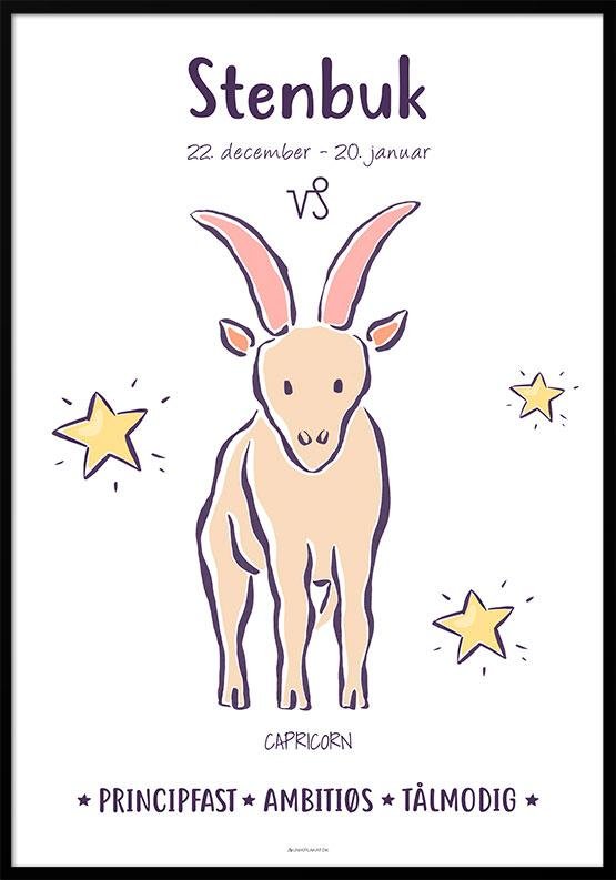 Stjernetegn Plakat Stenbuk - Unikplakat.dk Plakater