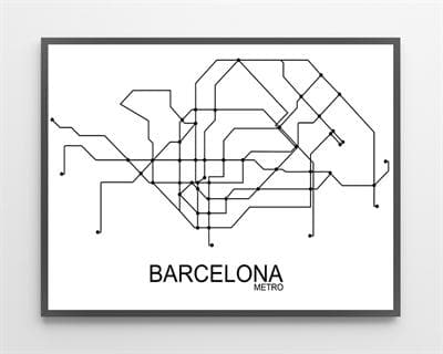 Stor Plakat Barcelona Metro 50x70 - Bylux Plakater
