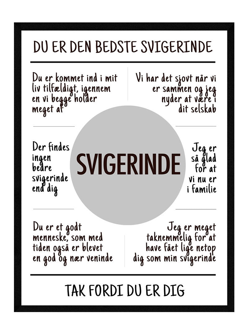 Svigerinde Plakat - Postersbyus Plakater