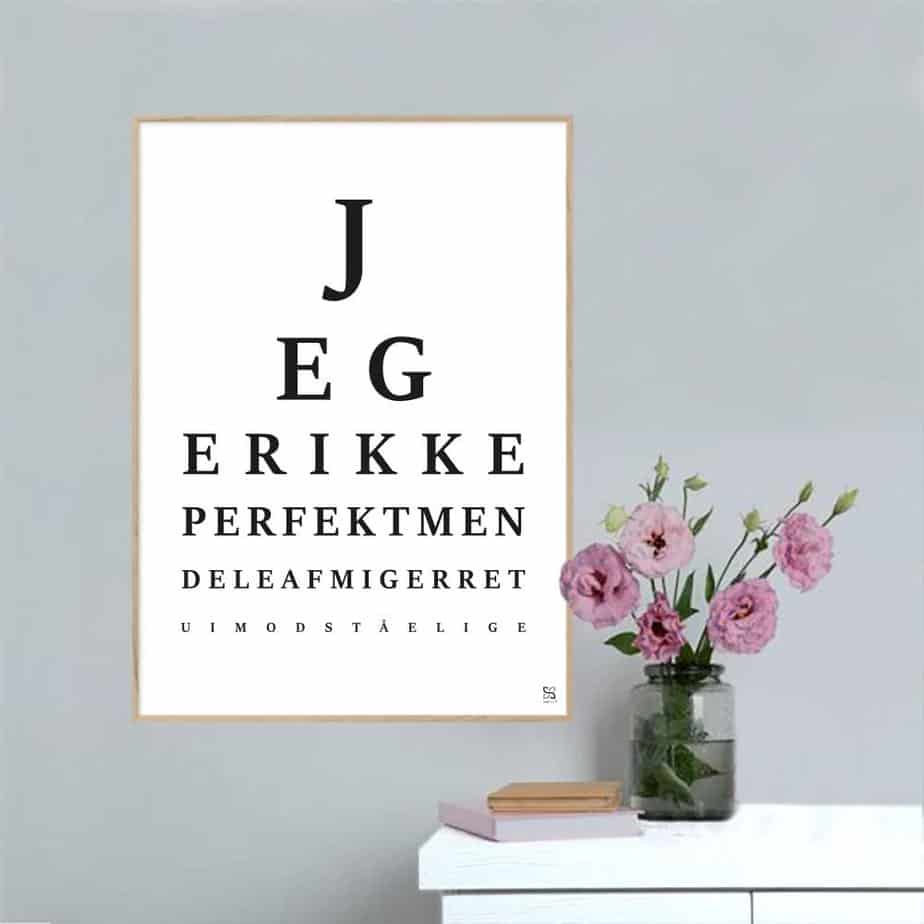 Synstavle Jeg Ikke Perfekt Songshape Plakat Lodret - Songshape Plakater