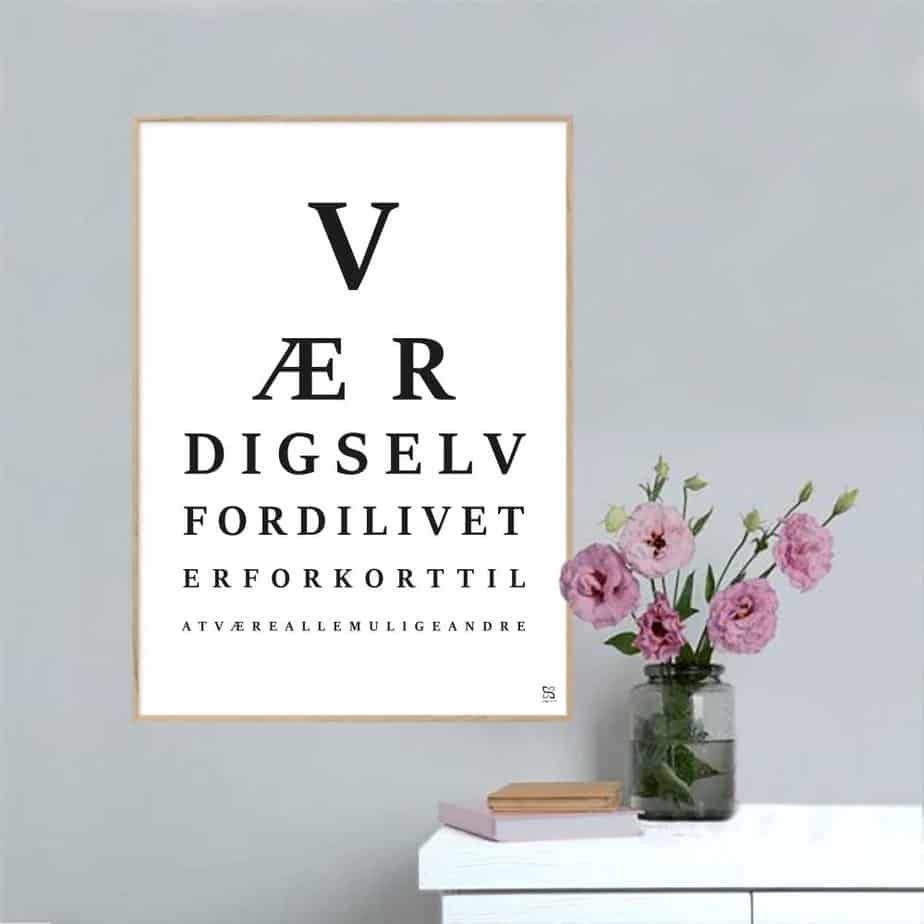 Synstavle Vær Dig Selv Songshape Plakat Lodret - Songshape Plakater