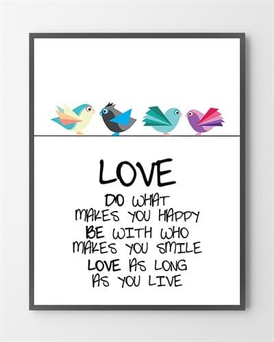 Tekst Plakat Love 30x40 - Bylux Plakater