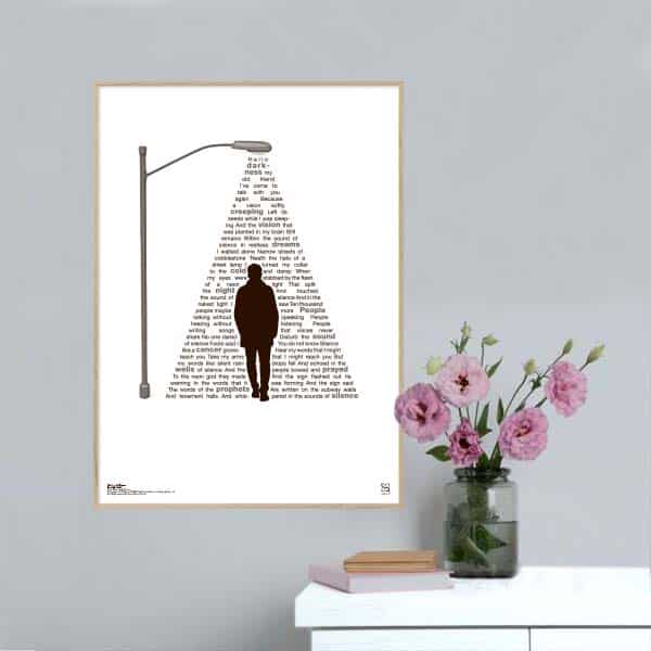 The Sound Silence Simon Ampamp Garfunkel Songshape Poster Lodret - Songshape Plakater