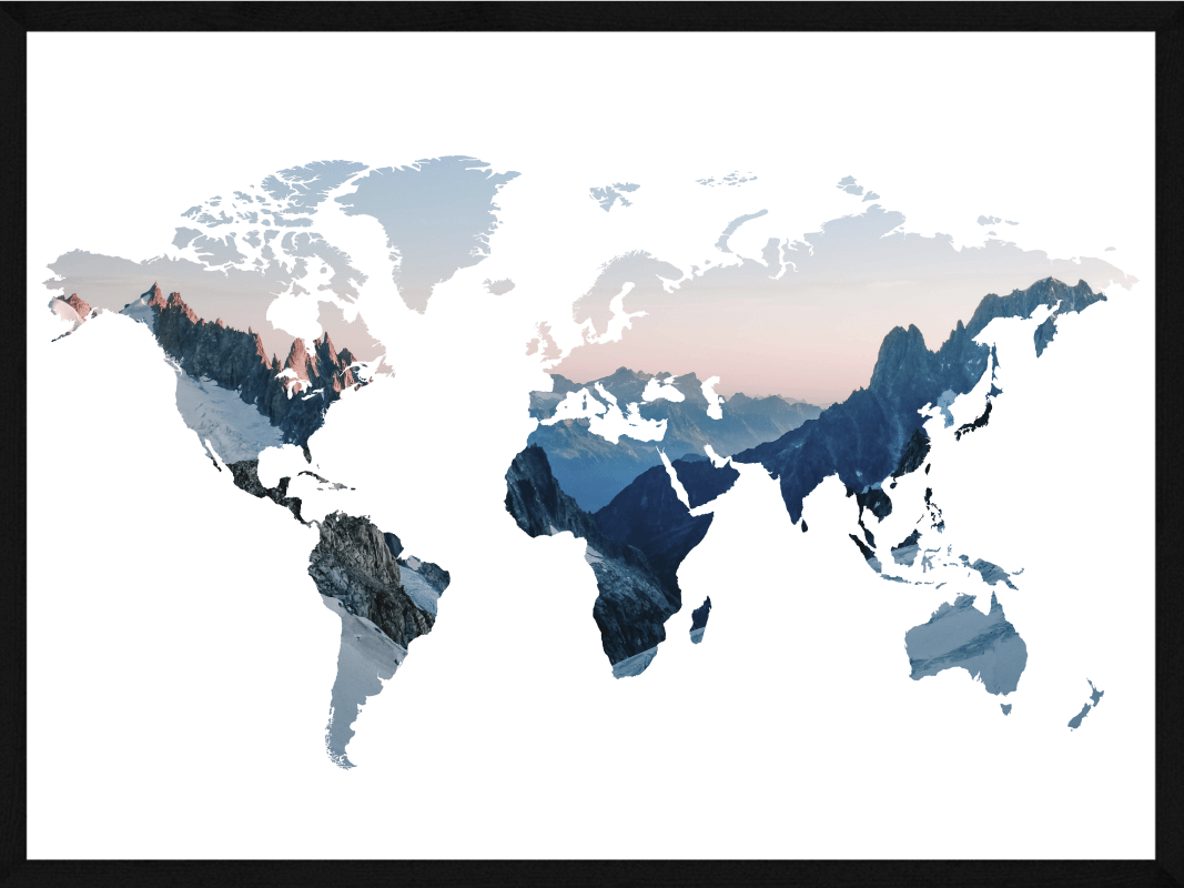 Verdenskort Plakat Top The World - Postersbyus Plakater