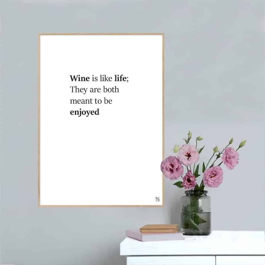 Wine Like Life Songshape Plakat Lodret - Songshape Plakater