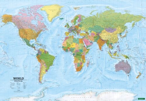 World Map Political Poster - Plakater  - 9783707923827